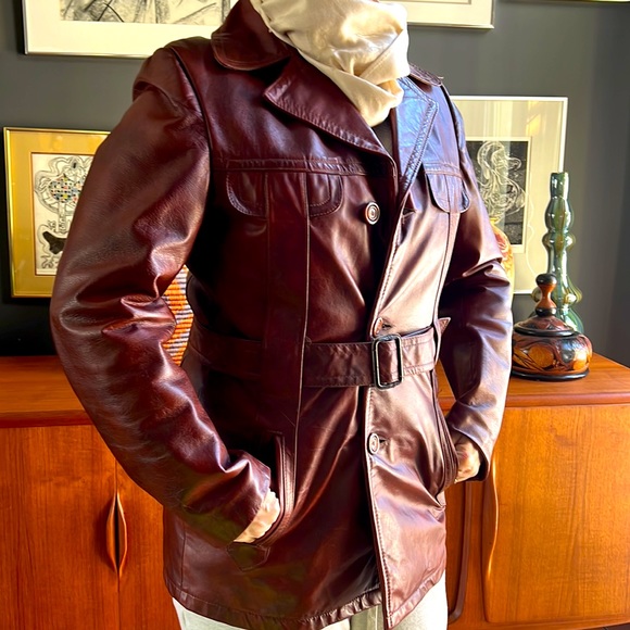 Victoria leather 60’s jacket belted vintage good condition with removable liner - Picture 13 of 15